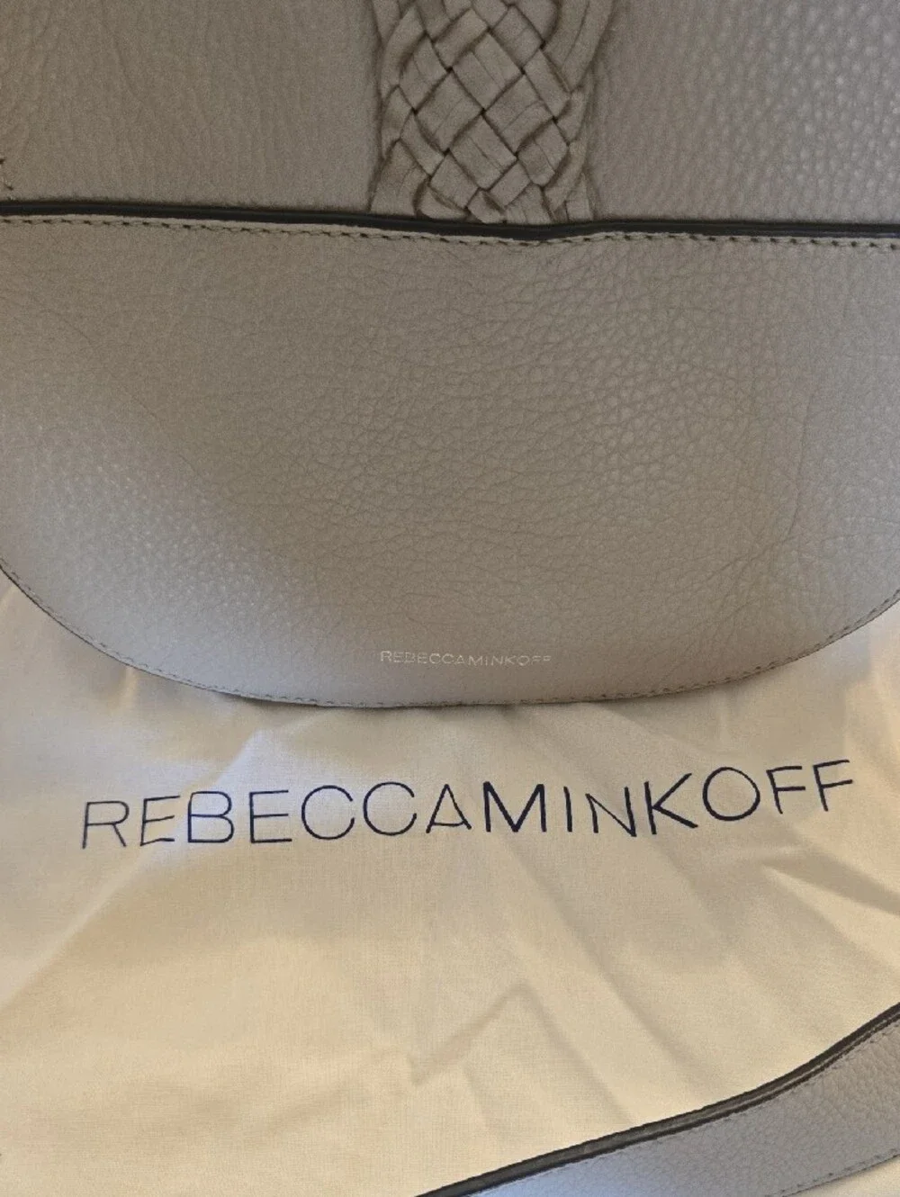 Rebecca Minkoff Light Gray Braided Tassel Leather Crossbody- Excellent Condition
